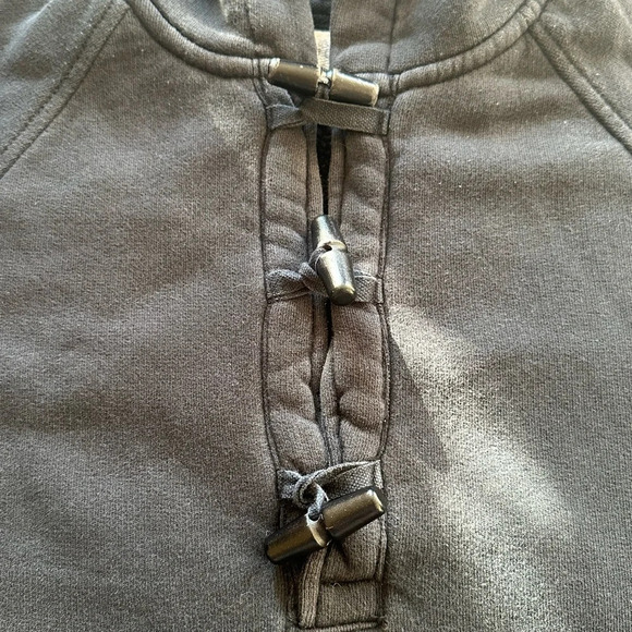 J.Crew Black Toggle Fleece Lined Hoodie Sweatshirt Size Small - Picture 3 of 6